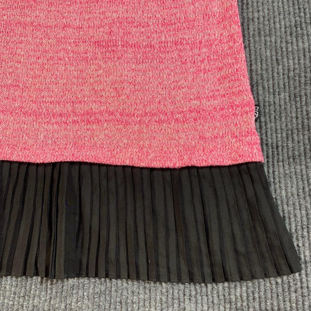 DKNY Sweater Dress Girls Medium Pink Short Sleeve Spell Out Cotton Blend Flare - Picture 6 of 14